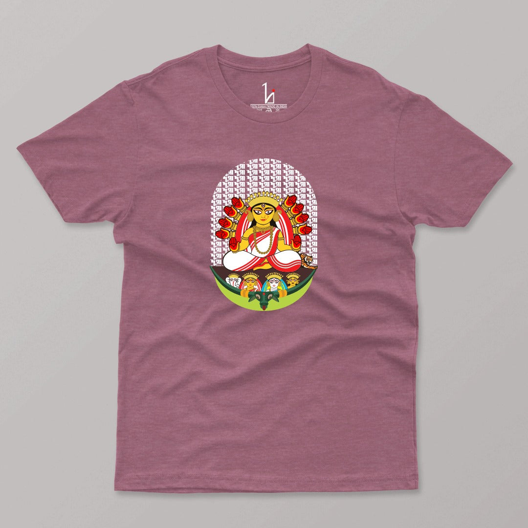 Durga Puja T-shirt | Soparibare Durga  Patachitra Style