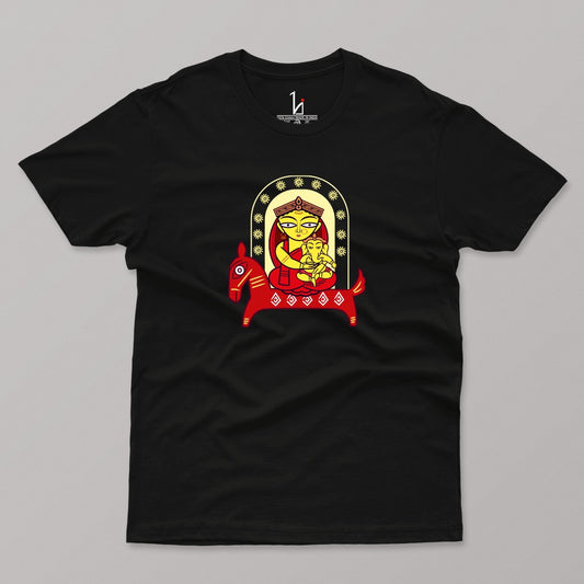Durga Puja T-shirt | Durga Ma Patachitra Style