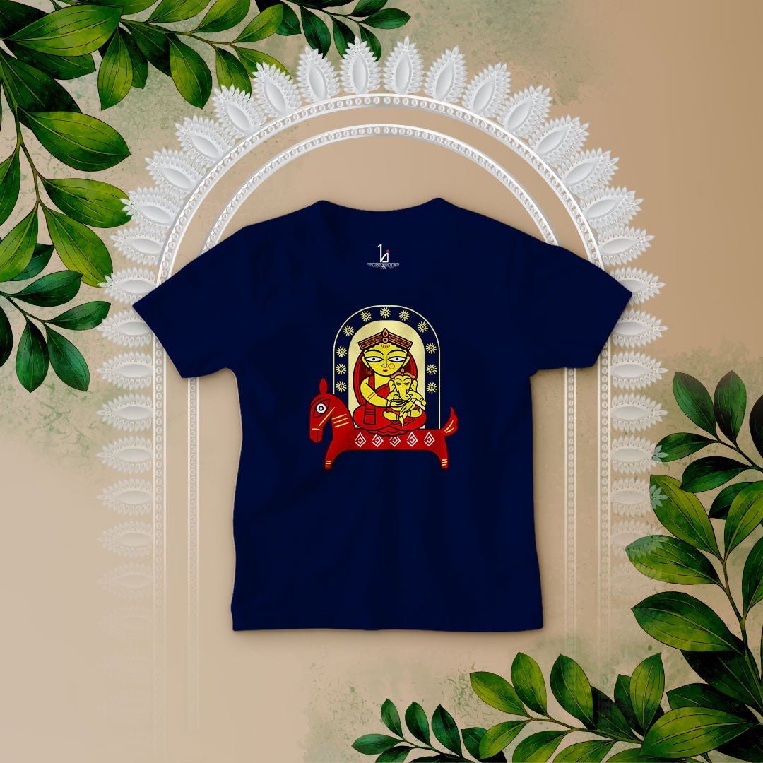 Durga Puja Kids T-shirt | Durga Patachitra Kids t-shirt