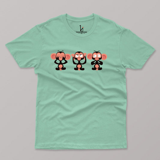 Three Wise Monkey Half Sleeves T-shirt