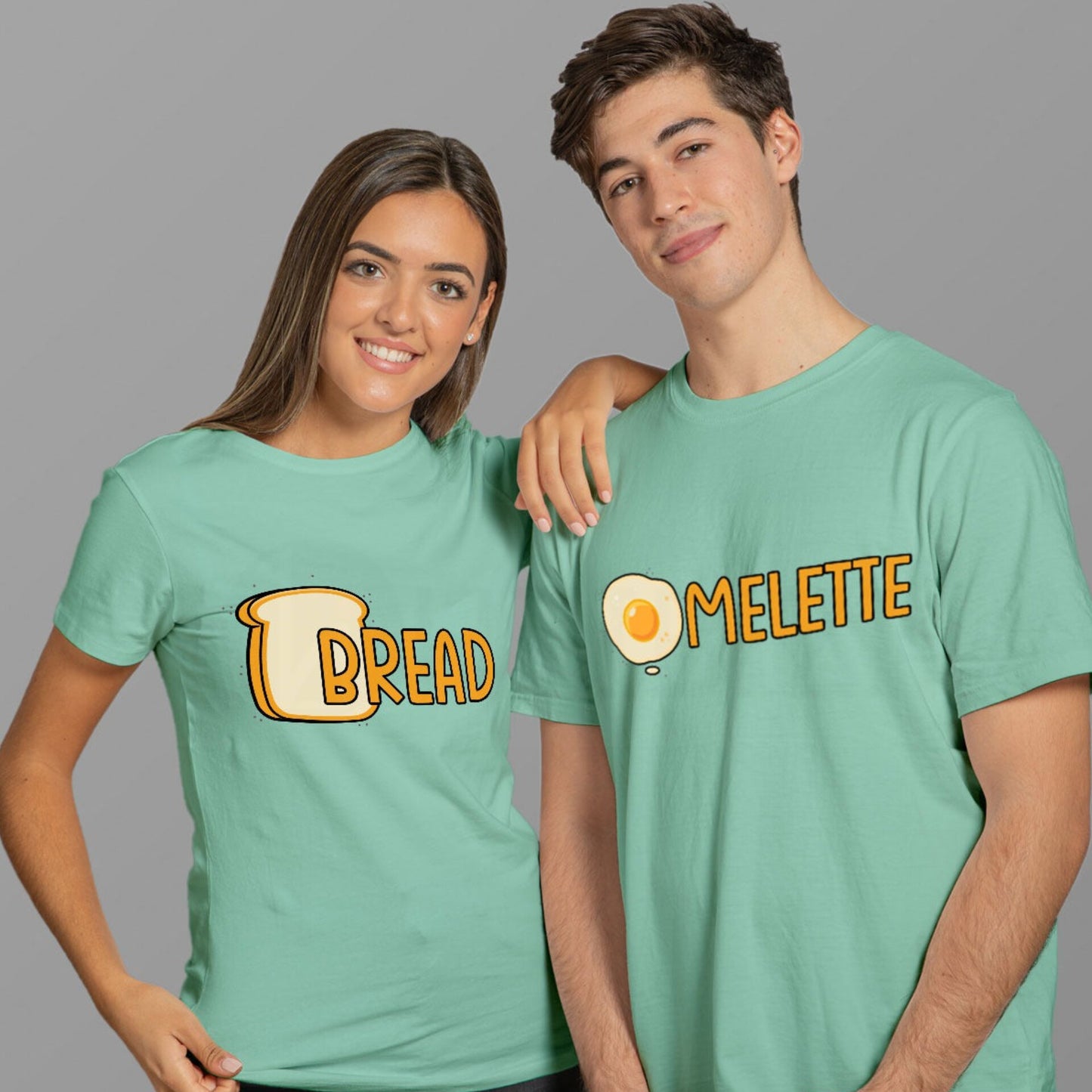 Bread Omelette Couple Bengali T-shirts