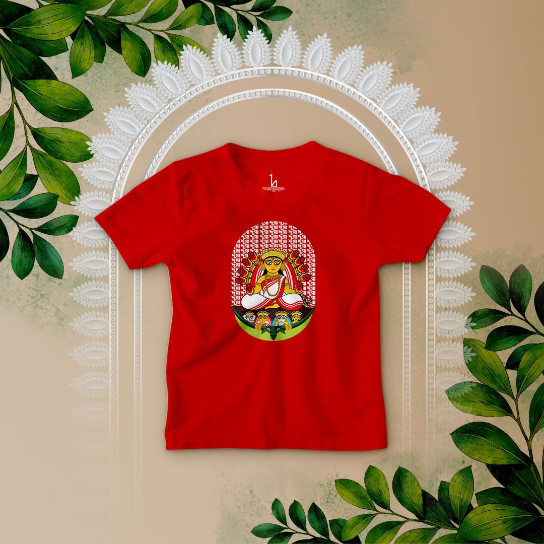 Durga Puja Kids T-shirt | Soporibare Durga Kids T-shirt
