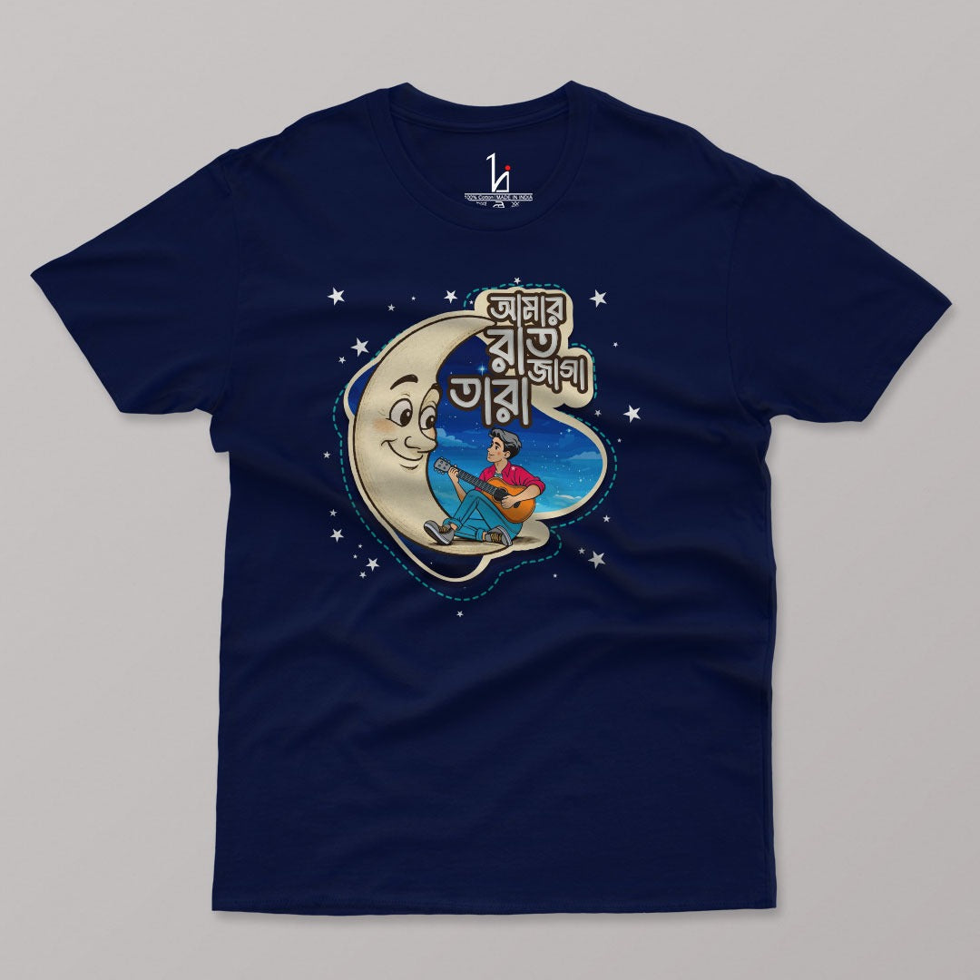 Raat Jaga Tara Male Half Sleeves T-shirt
