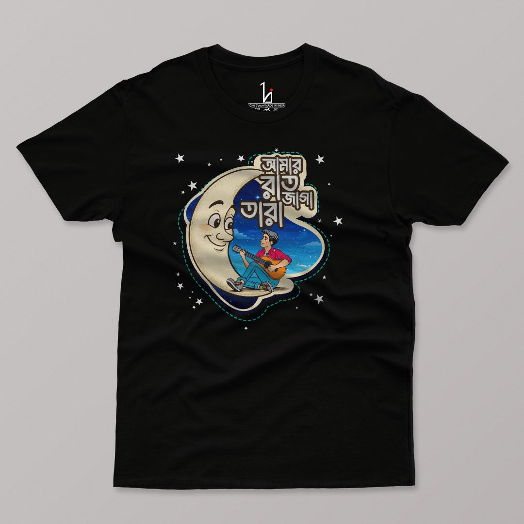 Raat Jaga Tara Male Half Sleeves T-shirt