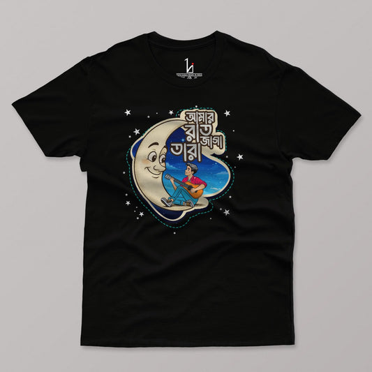 Raat Jaga Tara Male Half Sleeves T-shirt