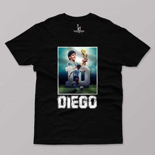 Diego Maradona Half Sleeves Black T-shirt-HIJIBIZI