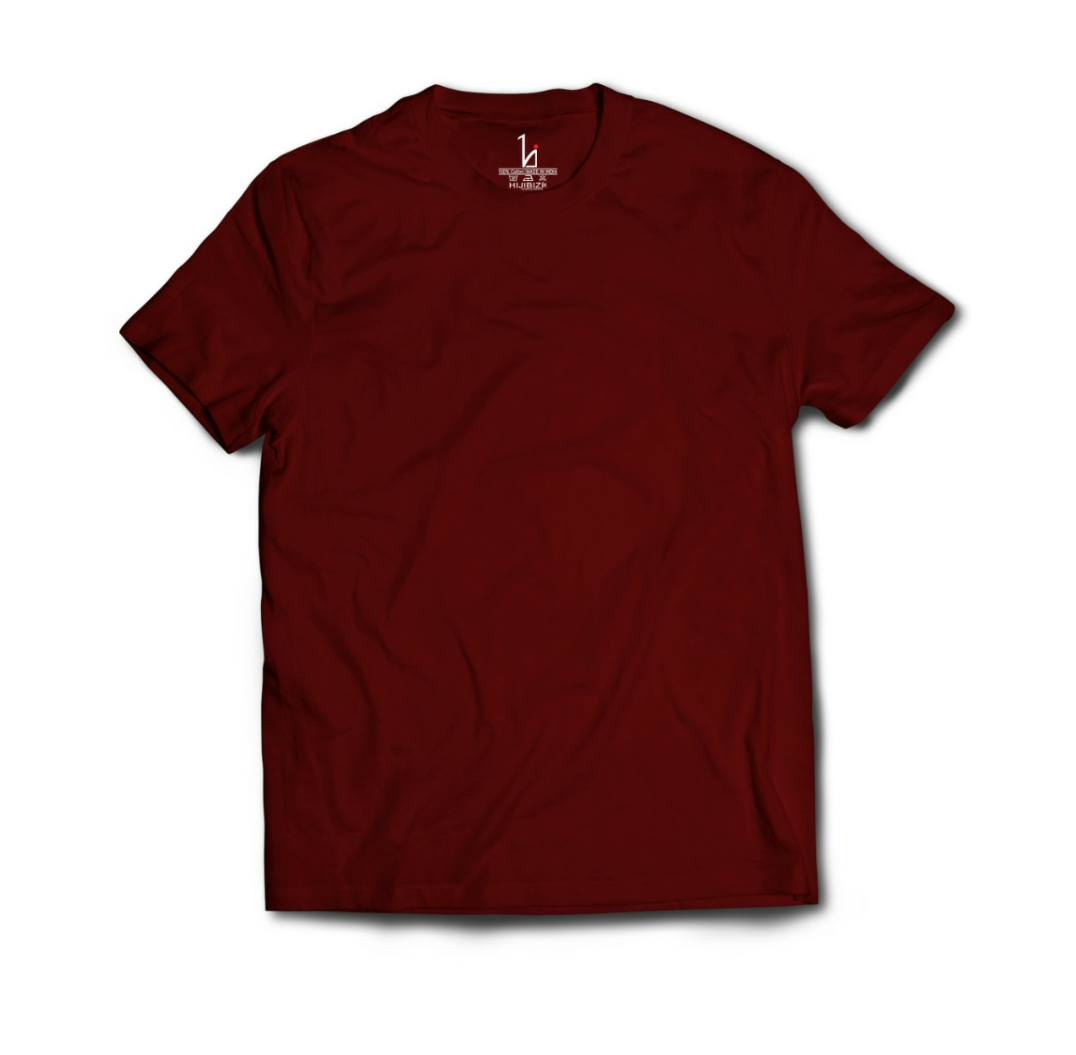 Maroon Basic Half Sleeves T-shirt - HIJIBIZI